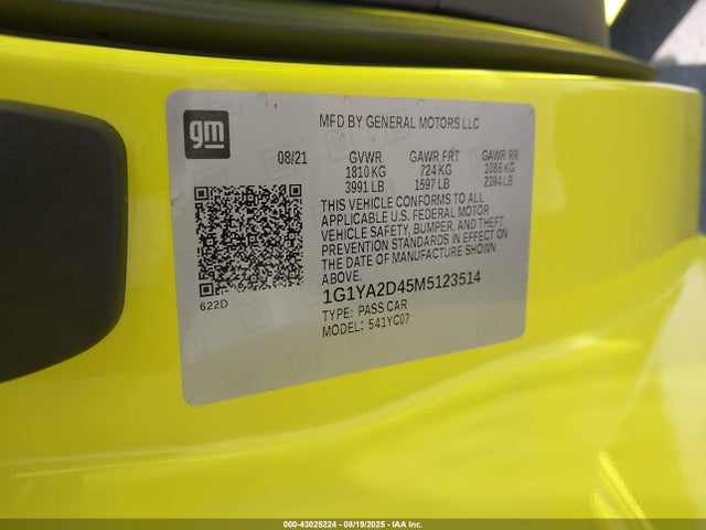 Chevrolet lt2 - engine 2021 1G1YA2D45M5123514 Image 9