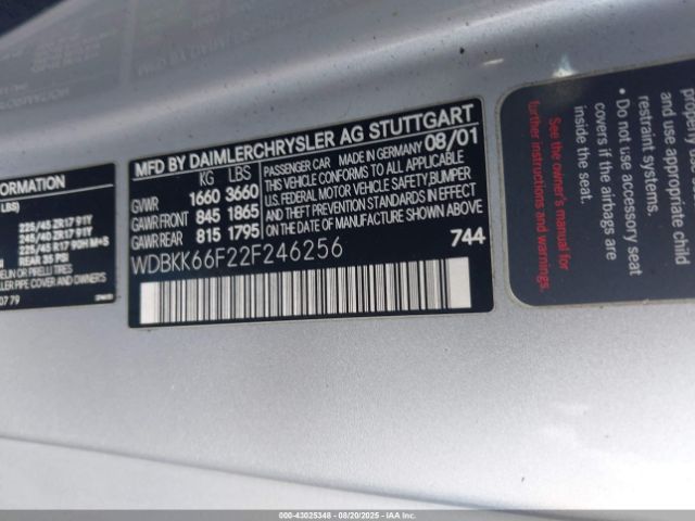 2002 MERCEDES-BENZ SLK 32 AMG WDBKK66F22F246256 Photo 8