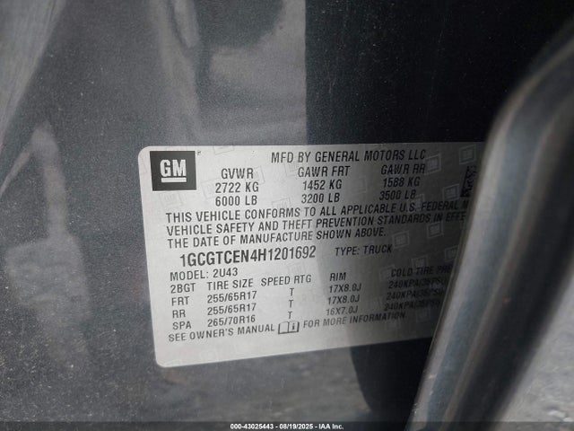 1GCGTCEN4H1201692 Chevrolet Colorado Lt