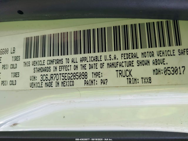 3C6JR7DT5EG285098 RAM 1500