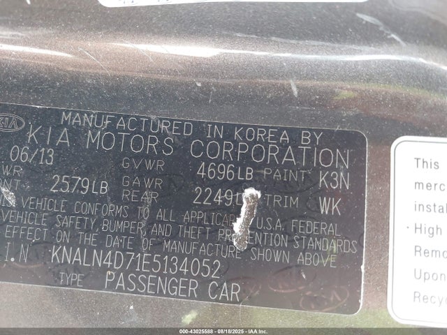 KIA v6 gdi lambda ii 2014 KNALN4D71E5134052 Image 9