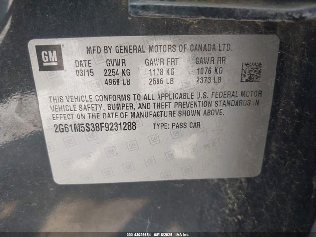 2015 CADILLAC XTS 2G61M5S38F9231288 Photo 8