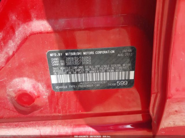 2013 MITSUBISHI LANCER JA32U2FU1DU009287 Photo 8