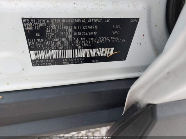 4T3D6RFV6RU167611 Toyota a25a-fxs