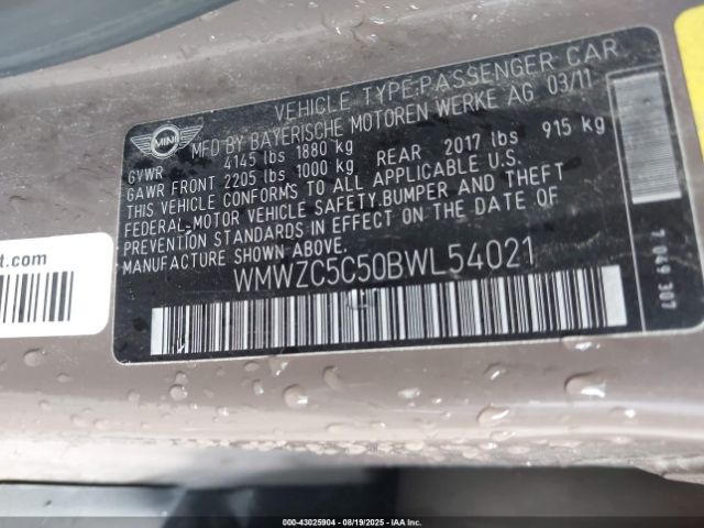 2011 MINI COOPER S COUNTRYMAN WMWZC5C50BWL54021 Photo 8