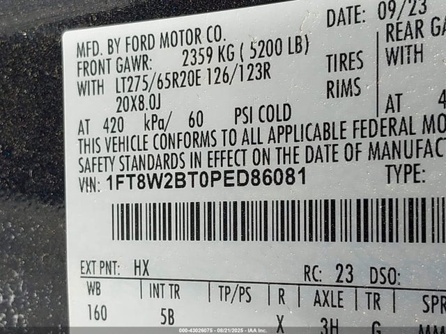 1FT8W2BT0PED86081 Ford F-250
