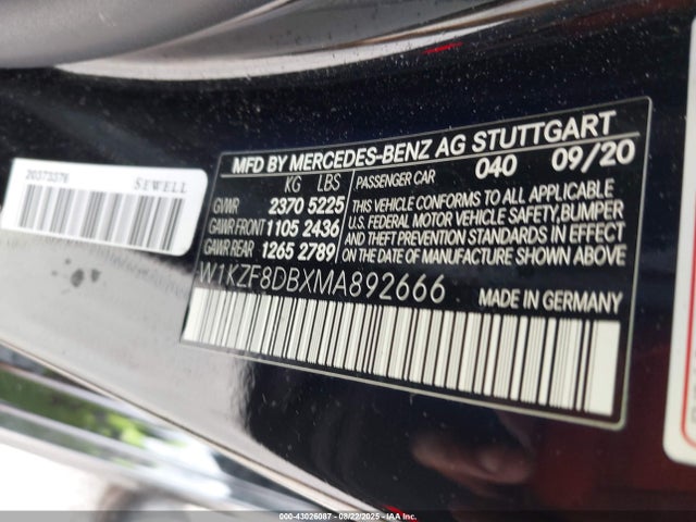 W1KZF8DBXMA892666 Mercedes-Benz m264
