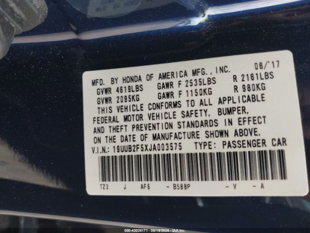 2018 ACURA TLX 19UUB2F5XJA003575 Photo 8