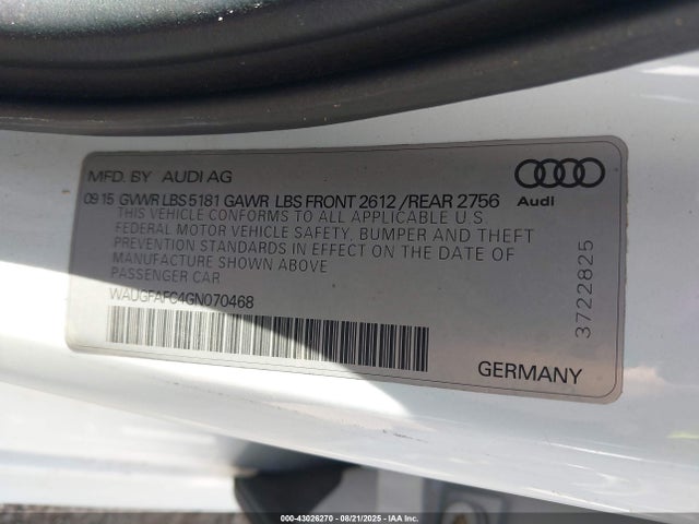 2016 AUDI A6 WAUGFAFC4GN070468 Photo 8