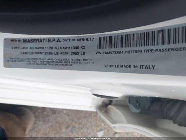 2018 MASERATI GHIBLI ZAM57XSA4J1277029 Photo 8