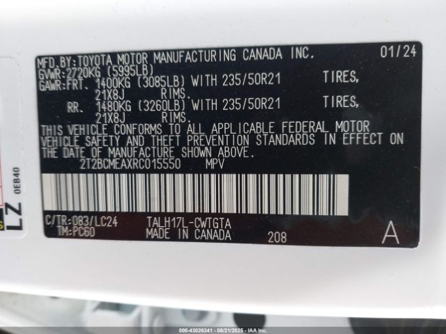 2024 LEXUS RX 500H 2T2BCMEAXRC015550 Photo 8