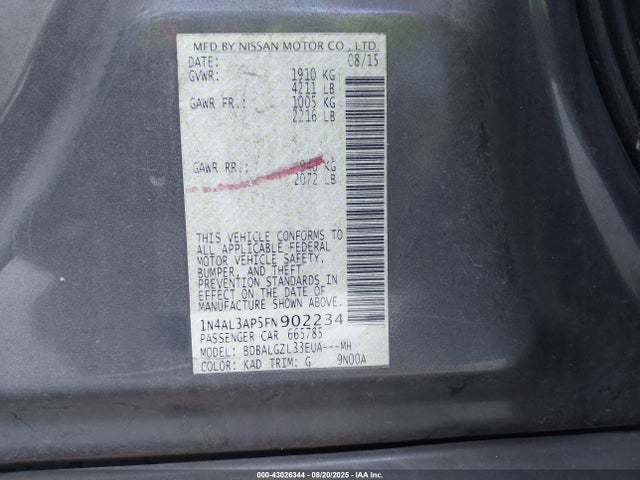 1N4AL3AP5FN902234 Nissan 2015