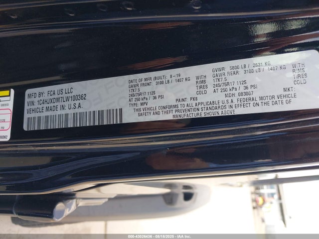 Jeep Wrangler 2020 1C4HJXDM7LW100362 Image 9