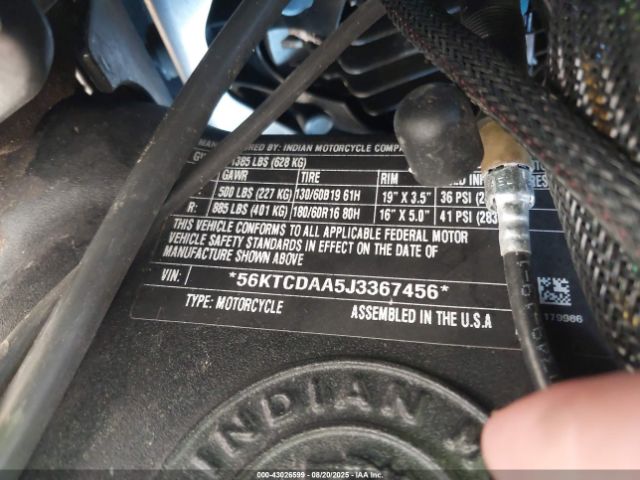 2018 INDIAN MOTORCYCLE CO. CHIEFTAIN 56KTCDAA5J3367456 Photo 9