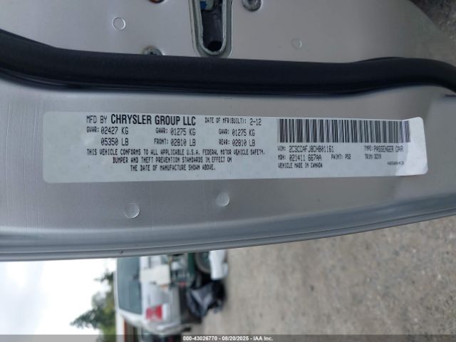 2012 CHRYSLER 300 2C3CCAFJ8CH801161 Photo 8
