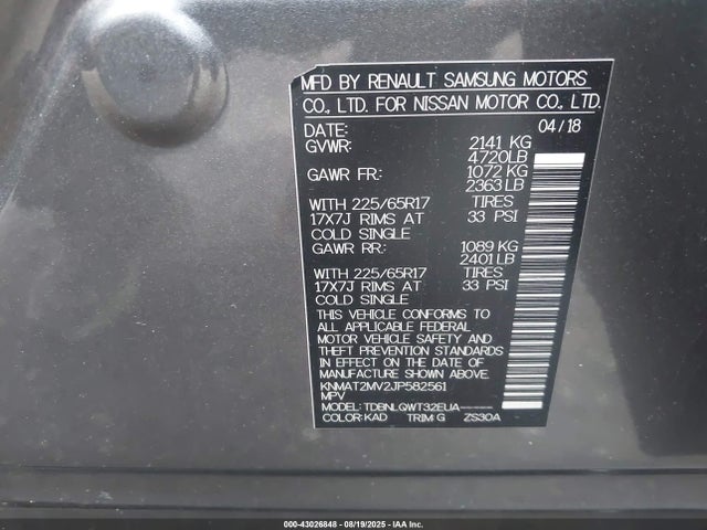 Nissan ROGUE SV 2018 KNMAT2MV2JP582561 Image 9