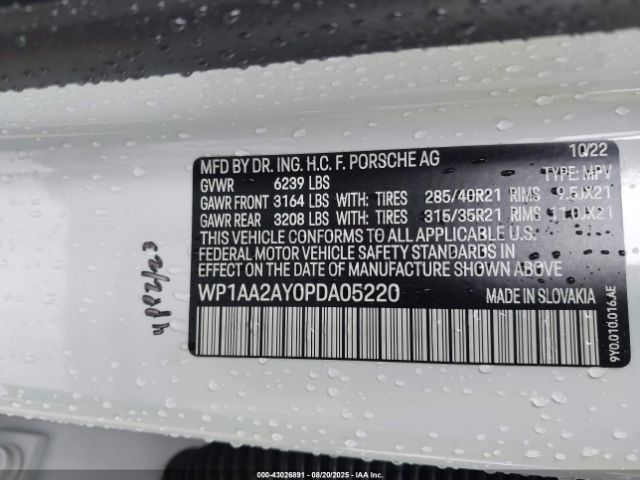 2023 PORSCHE CAYENNE WP1AA2AY0PDA05220 Photo 8