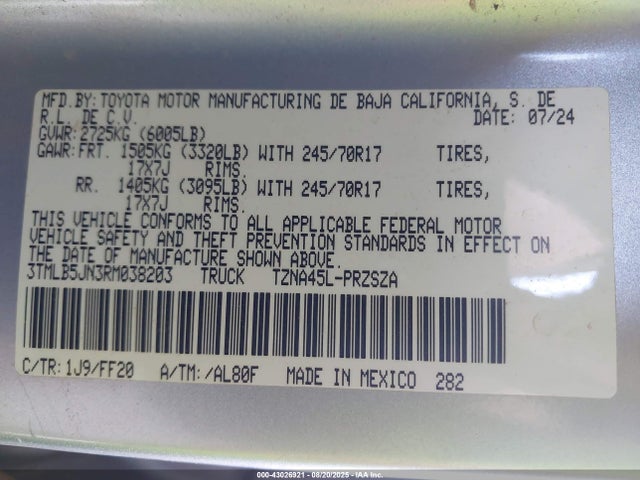 Toyota t24a-fts 2024 3TMLB5JN3RM038203 Image 9