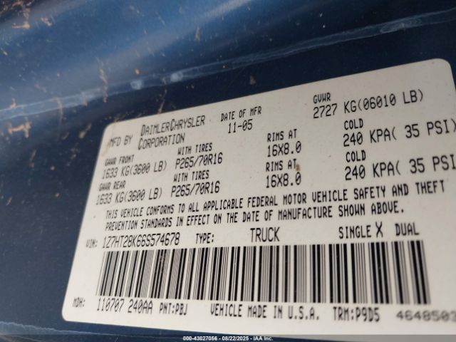 2006 MITSUBISHI RAIDER 1Z7HT28K66S574678 Photo 8