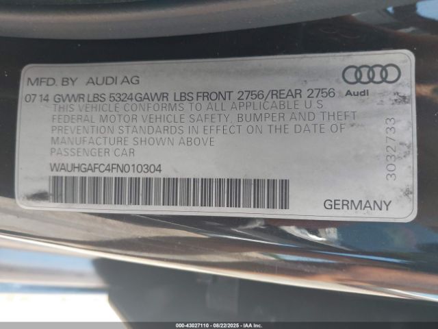 2015 AUDI A6 WAUHGAFC4FN010304 Photo 8