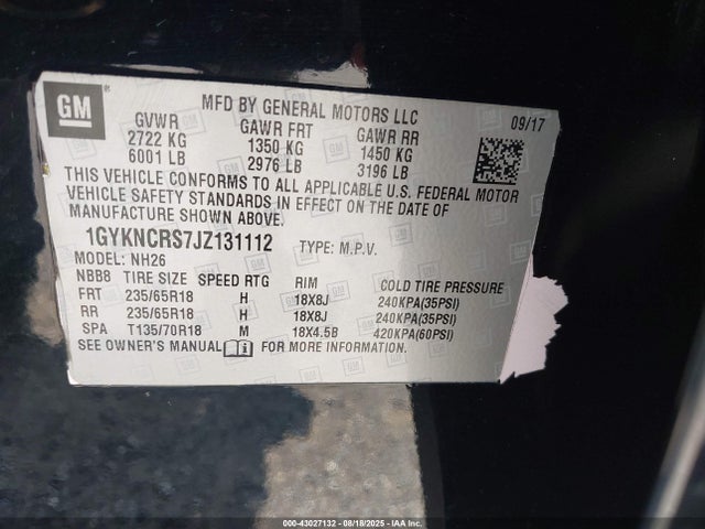 2018 CADILLAC XT5 1GYKNCRS7JZ131112 Photo 8