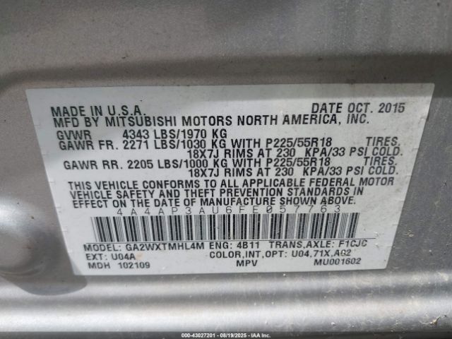 2015 MITSUBISHI OUTLANDER SPORT 4A4AP3AU6FE057763 Photo 8