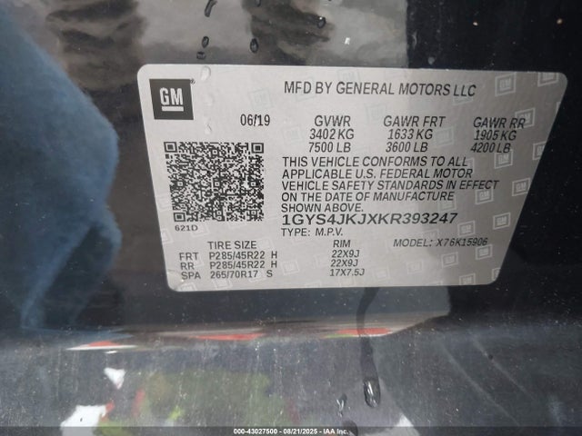 2019 CADILLAC ESCALADE ESV 1GYS4JKJXKR393247 Photo 8