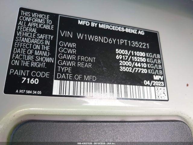 W1W8ND6Y1PT135221 Mercedes-Benz om654