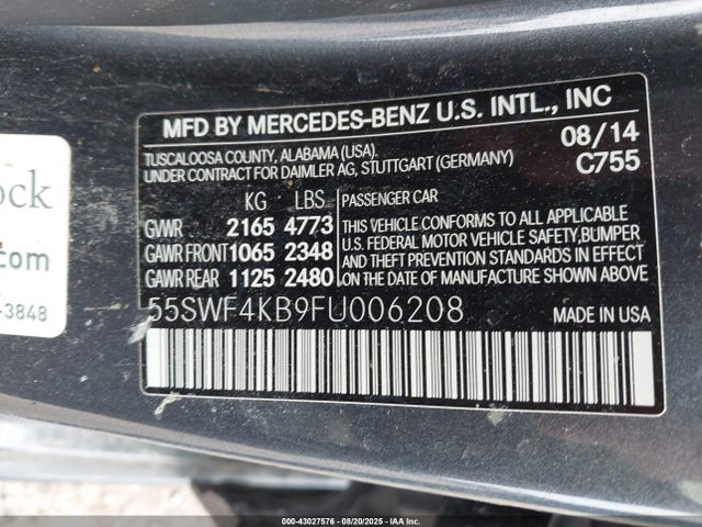 2015 MERCEDES-BENZ C 300 55SWF4KB9FU006208 Photo 8
