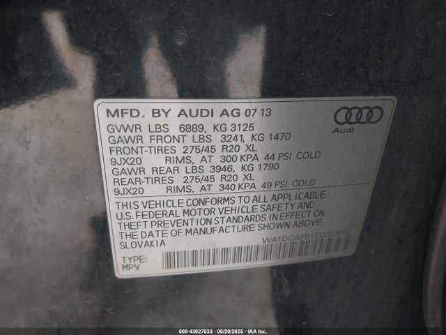 2014 AUDI Q7 WA1DGAFE1ED003800 Photo 8