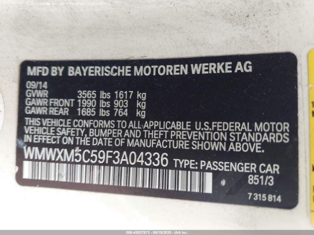 2015 MINI HARDTOP WMWXM5C57F3A04366 Photo 8