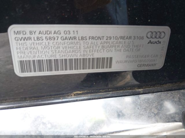 2011 AUDI A8 L WAURVAFD1BN020091 Photo 8