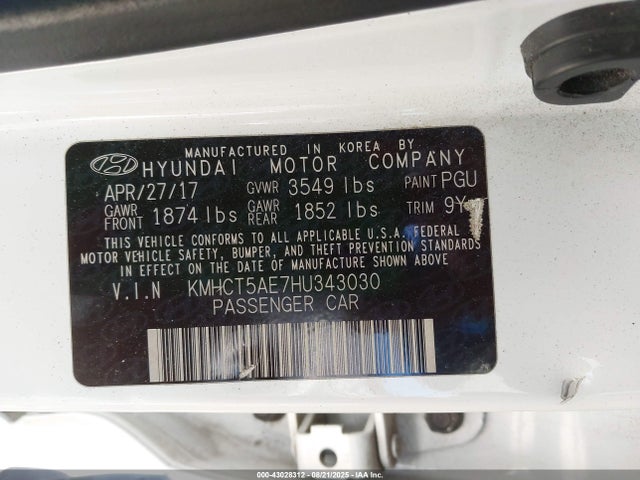 Hyundai Accent 2017 KMHCT5AE7HU343030 Image 9