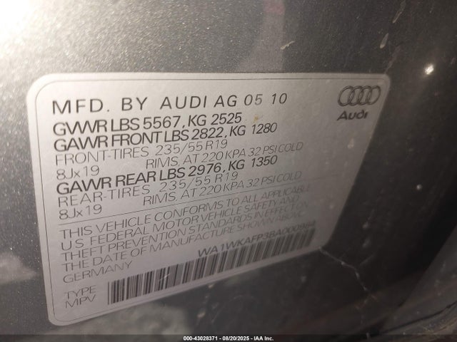 2011 AUDI Q5 WA1WKAFP3BA000984 Photo 8