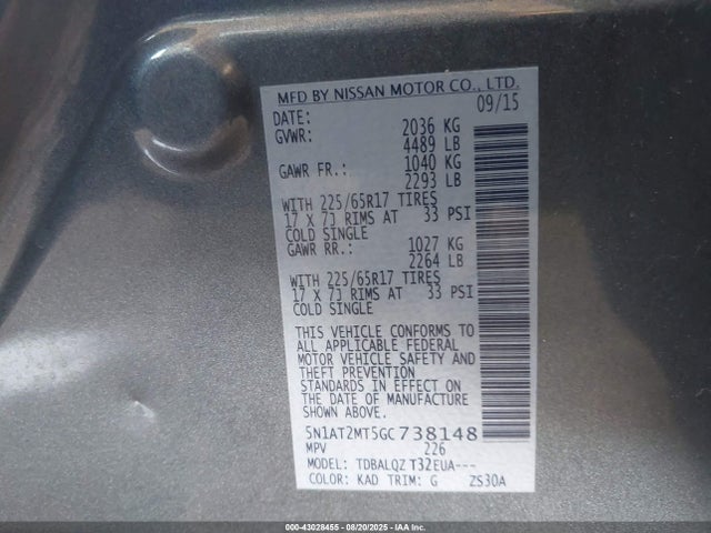 Nissan 2016 2016 5N1AT2MT5GC738148 Image 9