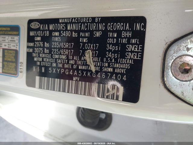5XYPG4A5XKG467404 KIA gdi lambda-ii
