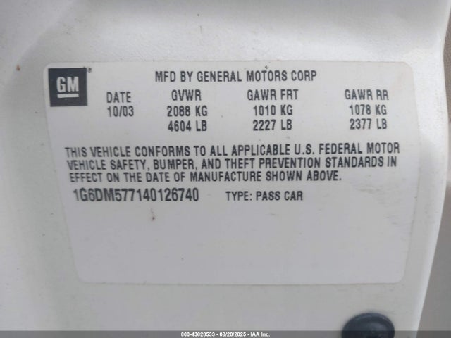 2004 CADILLAC CTS 1G6DM577140126740 Photo 8