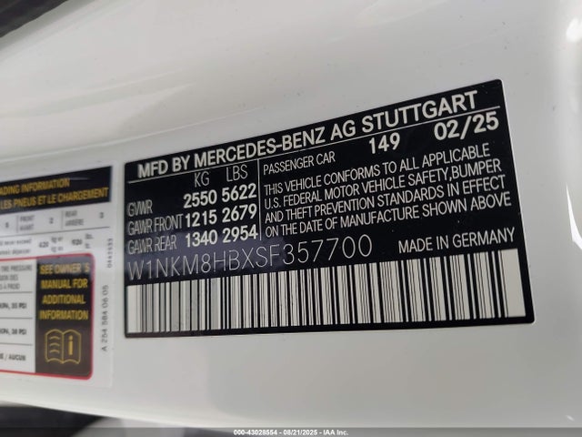 2025 MERCEDES-BENZ AMG GLC 43 W1NKM8HBXSF357700 Photo 8