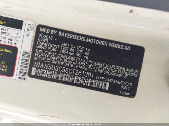 2012 MINI COOPER WMWSU3C56CT261381 Photo 8