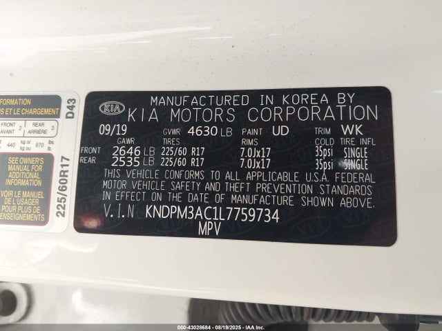 KIA gdi theta ii 2020 KNDPM3AC1L7759734 Image 9