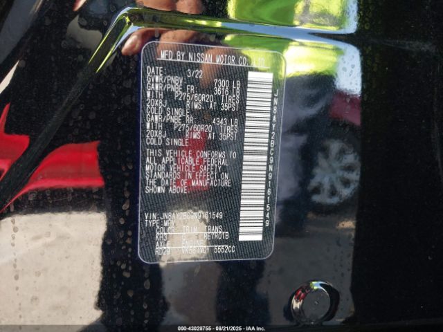 2022 NISSAN ARMADA JN8AY2BC9N9161549 Photo 8