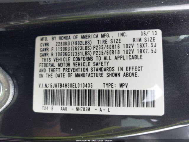 2014 ACURA RDX 5J8TB4H30EL010435 Photo 8