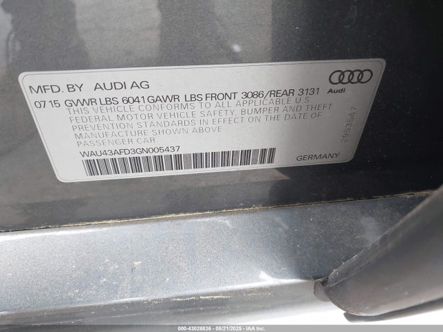 Audi A8 2016 WAU43AFD3GN005437 Image 9