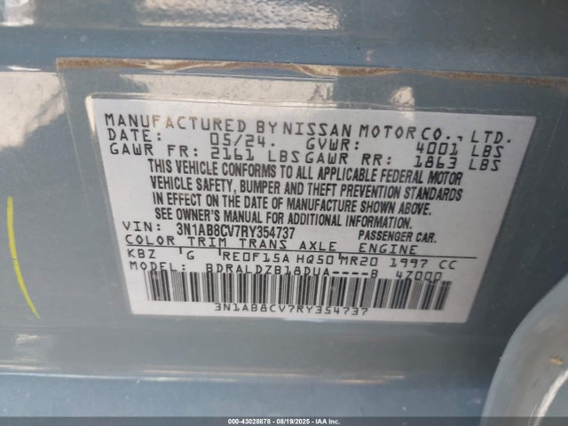 3N1AB8CV7RY354737 Nissan 2024