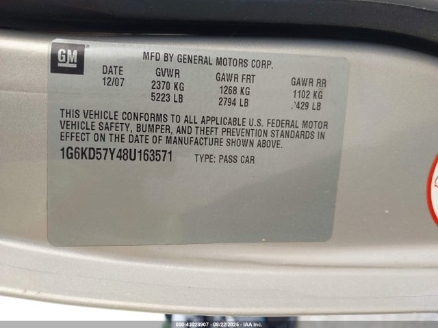 2008 CADILLAC DTS 1G6KD57Y48U163571 Photo 8