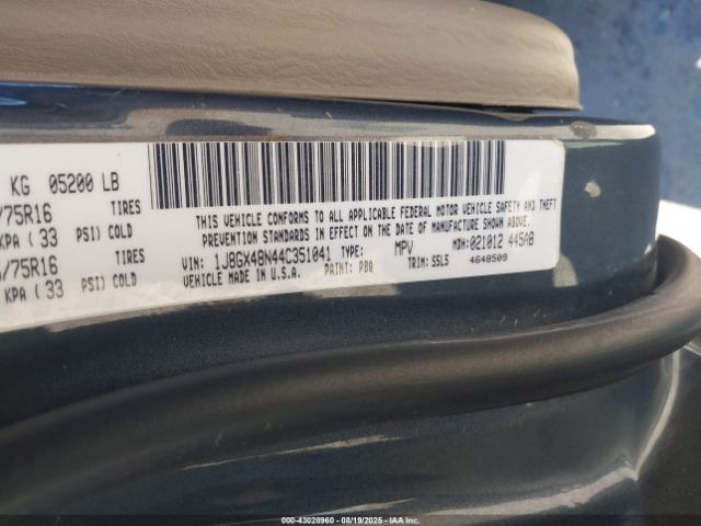 2004 JEEP GRAND CHEROKEE 1J8GX48N44C351041 Photo 8