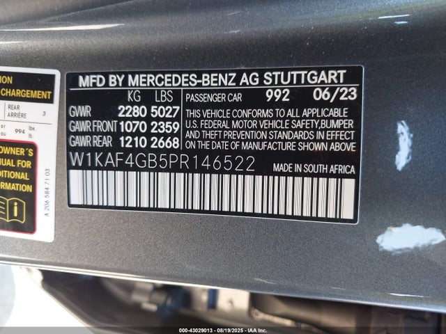 W1KAF4GB5PR146522 Mercedes-Benz m254