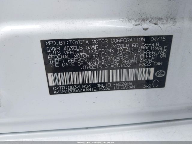 2015 LEXUS GS 350 JTHBE1BL3FA013432 Photo 8