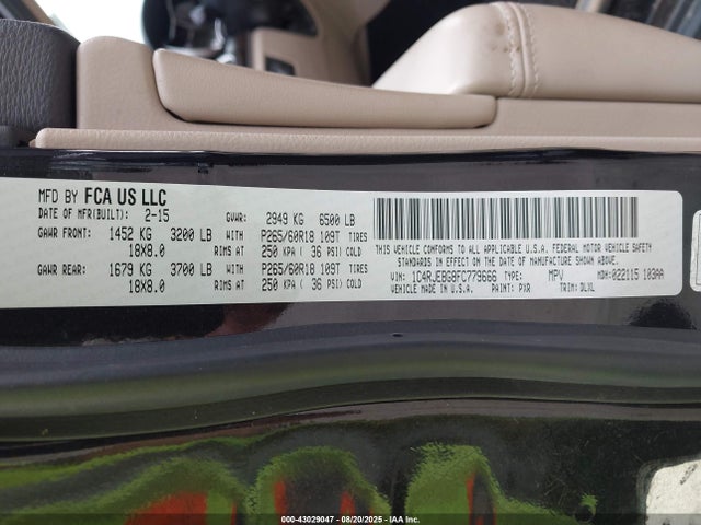 Jeep Grand Cherokee 2015 1C4RJEBG8FC779666 Image 9