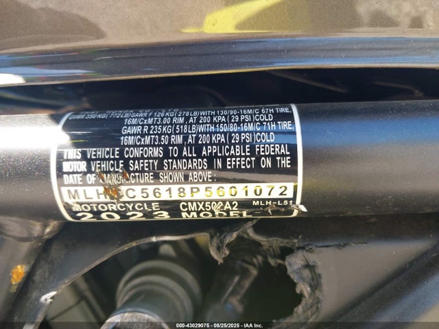 2023 HONDA CMX500 MLHPC5618P5601072 Photo 9